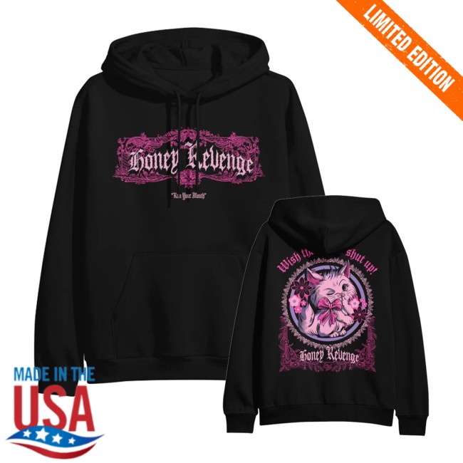 Honey Revenge Store Merch Kitty Black Pullover Hoodie