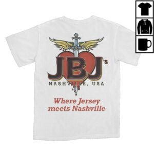 Jbj's Nashville Store Merch Jbj's Where Jersey Meets Nashville White Shirt