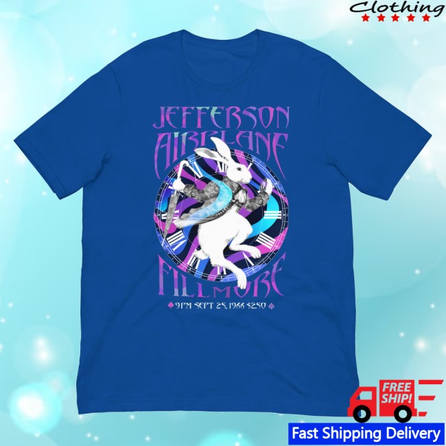 Jefferson Airplane Merch Store Jefferson Airplane White Rabbit Fillmore Tee