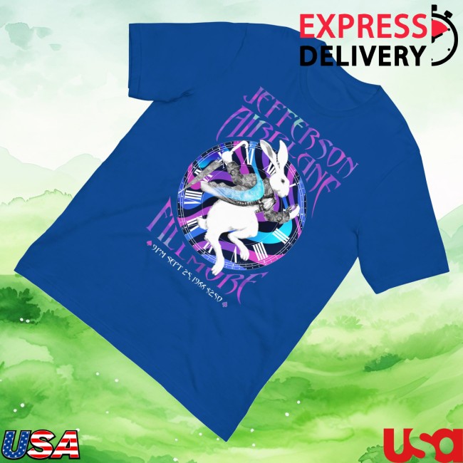 Jefferson Airplane Merch Store Jefferson Airplane White Rabbit Fillmore Tee
