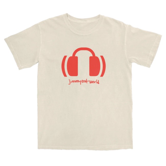 Jimmy Eat World Merch Store Headphones T-Shirt Ivory