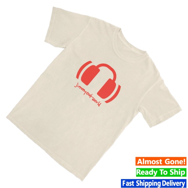 Jimmy Eat World Merch Store Headphones T-Shirt Ivory