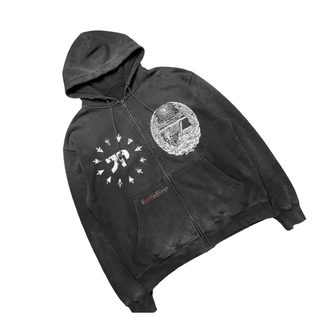 Jpegmafia Store Merch Jp Crest Zip Hoodie Vintage Black
