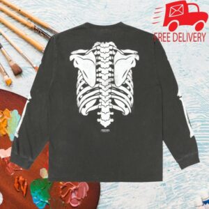 Juice Store Merch Bone Garment Dye Long Sleeve Shirt (Black)
