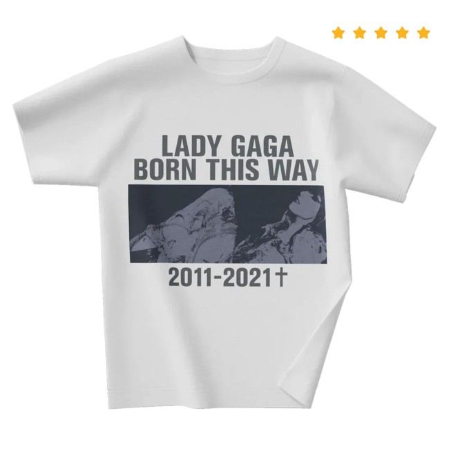 Lady Gaga Merch Store 2011 - 2021 T-Shirt I Lady Gaga Official Limited Merch White 2 Lady Gaga Merch Store 2011 - 2021 T-Shirt I Lady Gaga Official Limited Merch White