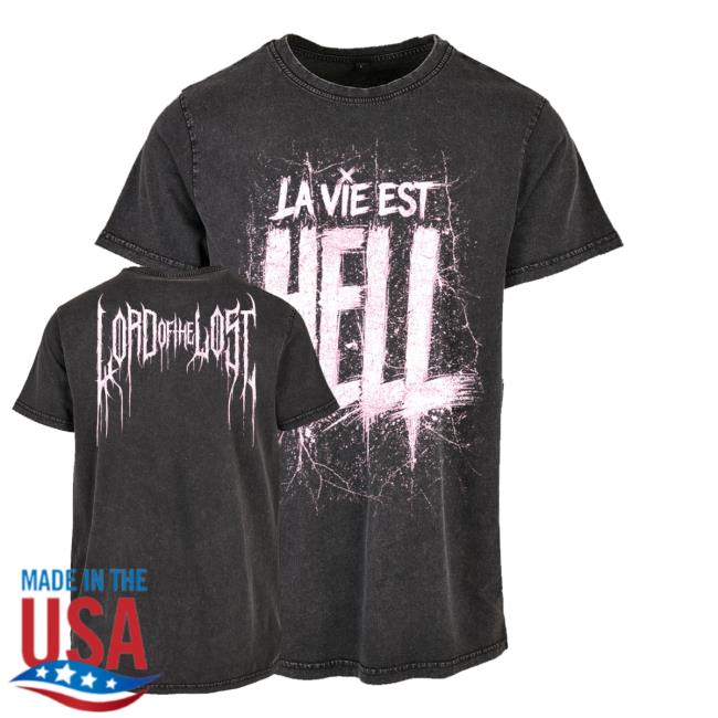 Lord Of The Lost Merch Shop Store La Vie Est Hell Acid Washed Unisex Shirt