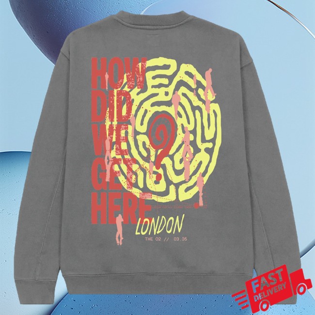 Louis Tomlinson Merch Store How Did We Get Here Uk Eu Tour London Exclusive Charcoal Crewneck
