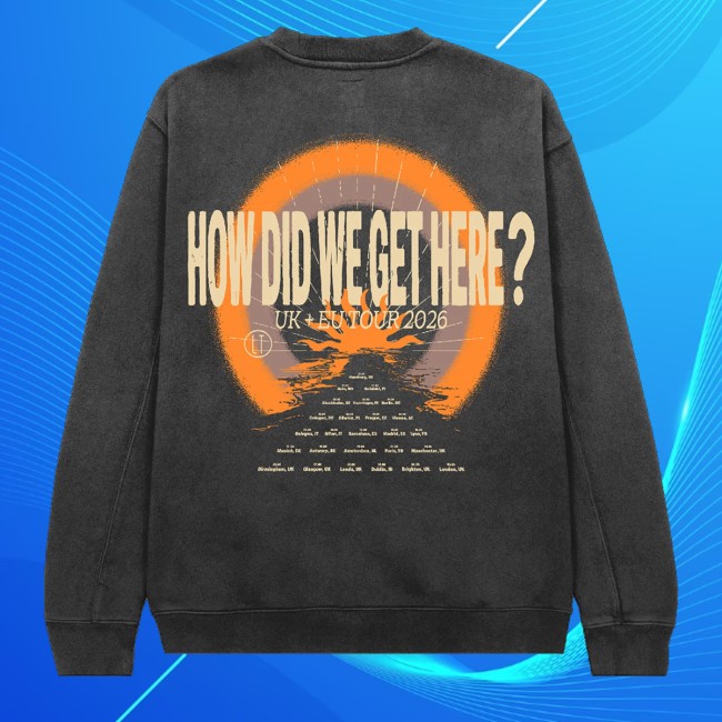 Louis Tomlinson Store Merch How Did We Get Here Tour Uk & Eu Charcoal Crewneck