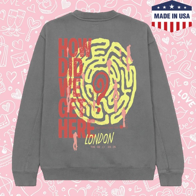 Louis Tomlinson Store Merch How Did We Get Here Uk-Eu Tour London Exclusive Charcoal Crewneck