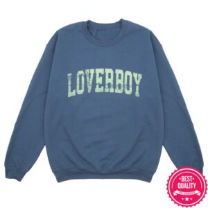 Loverboy Merch Store Loverboy Vintage University Indigo Blue Crewneck