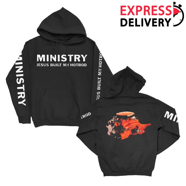 Ministry Store Merch Jesus Built My Hotrod Pullover Hoodie Black