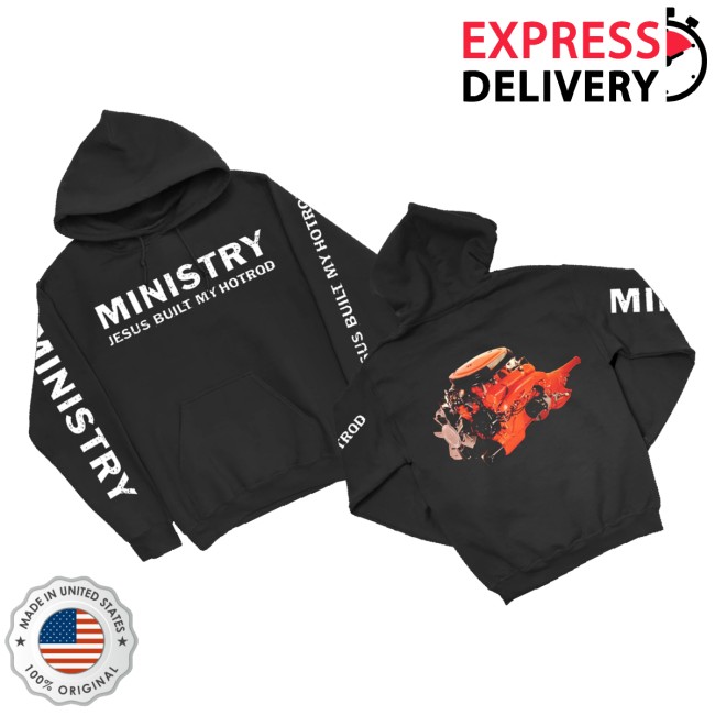 Ministry Store Merch Jesus Built My Hotrod Pullover Hoodie (Black)