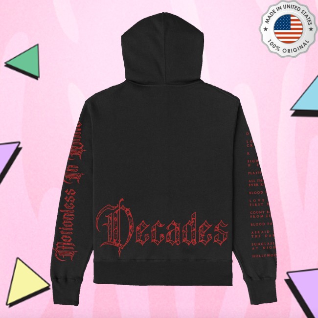 Motionless In White Store Merch Decades Zip Up Hoodie (Black)