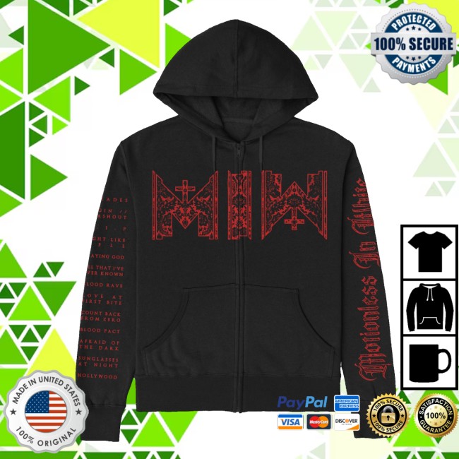 Motionless In White Store Merch Decades Zip Up Hoodie (Black)