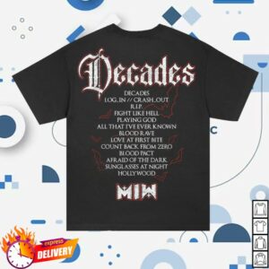 Motionless In White Store Merch Tracklist Tour Dates Shirt (Black)