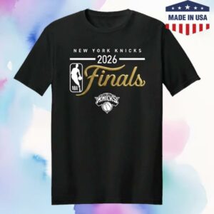 New York Knicks Merch Shop Knicks 2026 Finals Gold Puff Print Tee