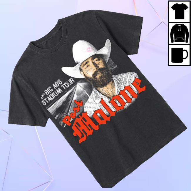 Post Malone Merch Shop Store Big Ass Stadium Tour Photo T-Shirt 3 Post Malone Merch Shop Store Big Ass Stadium Tour Photo T-Shirt