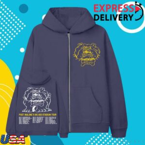 Post Malone Merch Shop Store Posty Bulldog Zip Hoodie