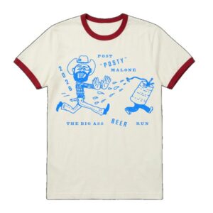 Post Malone Store Merch Beer Run Ringer Shirt