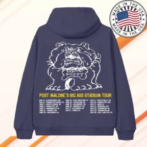 Post Malone Store Merch Posty Bulldog Zip Hoodie
