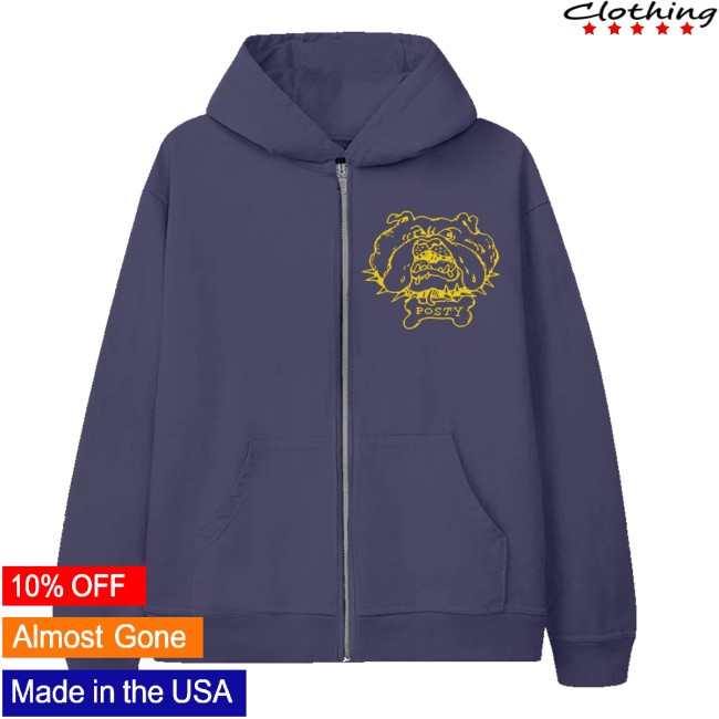 Post Malone Store Merch Posty Bulldog Zip Hoodie 4 Post Malone Store Merch Posty Bulldog Zip Hoodie