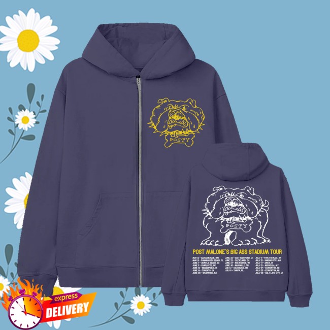Post Malone Store Merch Posty Bulldog Zip Hoodie 5 Post Malone Store Merch Posty Bulldog Zip Hoodie