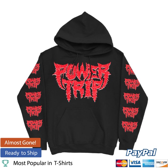 Power Trip Store Merch Distressed Logo Pullover Hoodie (Black)
