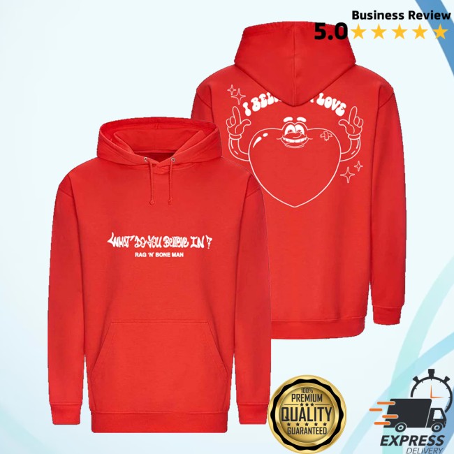 Rag'n'bone Man Store Merch I Believe In Love Red Hoodie 2 Rag'n'bone Man Store Merch I Believe In Love Red Hoodie