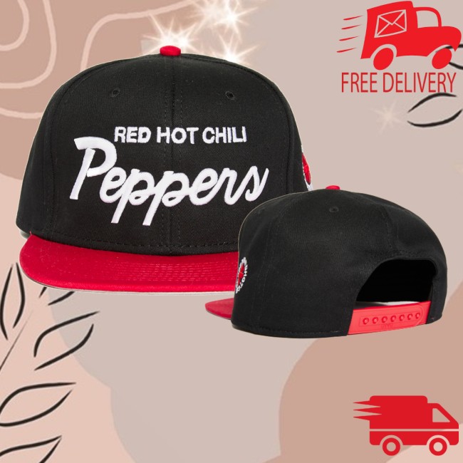 Red Hot Chili Peppers Store Merch Peppers Snapback Hat Black-Red