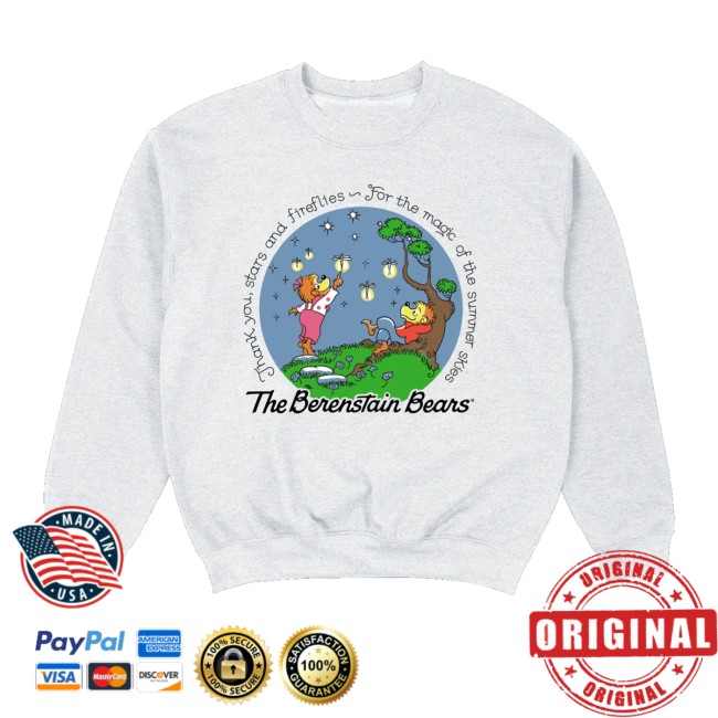 Retrokid Store Merch Berenstain Bears Summer Skies Crewneck Heather Grey