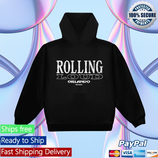 Rolling Loud Store Merch B&W Orlando Tour 26 Black Lineup Hoodie