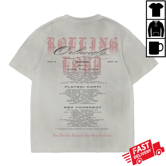 Rolling Loud Store Merch Reflection Cream 26 Lineup Shirt