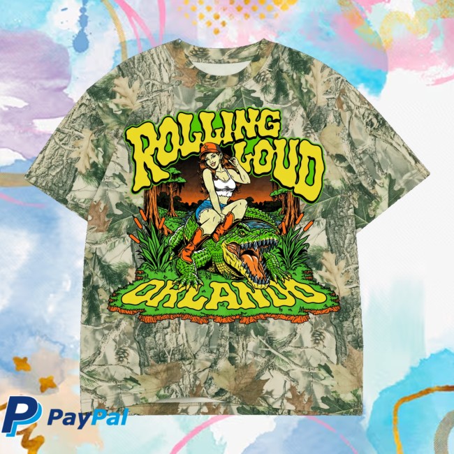 Rolling Loud Store Merch Swamp Wrasslin Camo 26 Lineup Tee