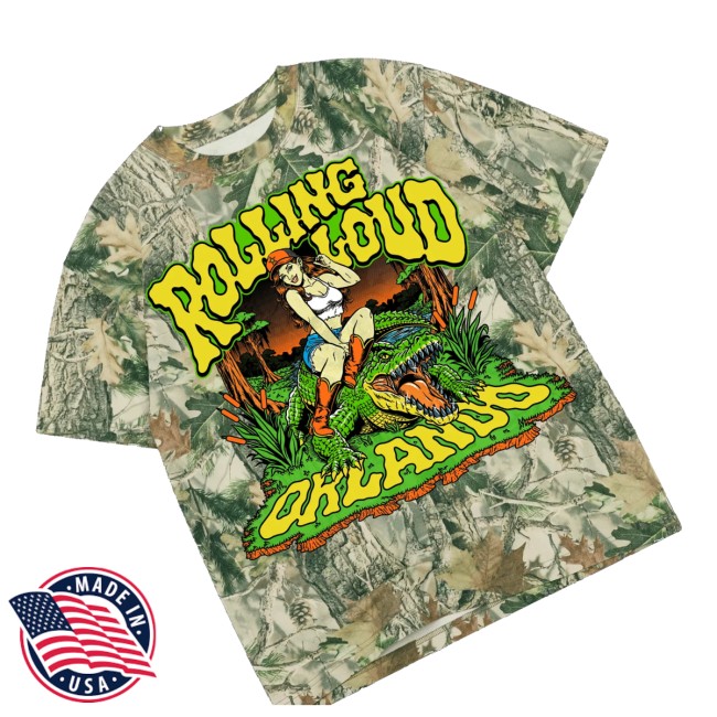 Rolling Loud Store Merch Swamp Wrasslin Camo 26 Lineup Tee
