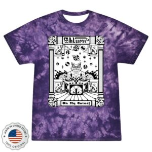 Shlump Merch Store Oh My Gatos Tie Dye Tee Purple