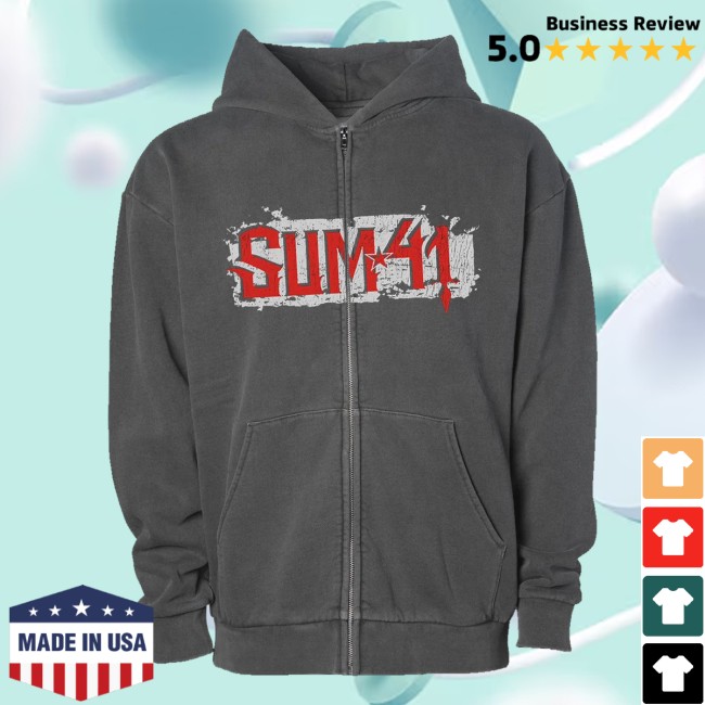 Sum 41 Merch Store Aknf 25Th Anniversary Zip Up Hoodie