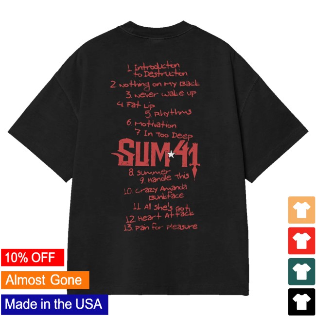 Sum 41 Merch Store Aknf Tracklist Tee