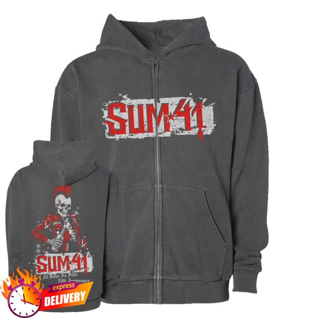 Sum41 Merch Shop Store Aknf 25Th Anniversary Zip Up Hoodies