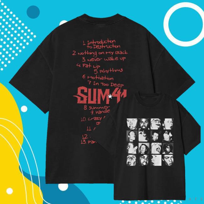 Sum41 Merch Shop Aknf Tracklist Tee Shirt