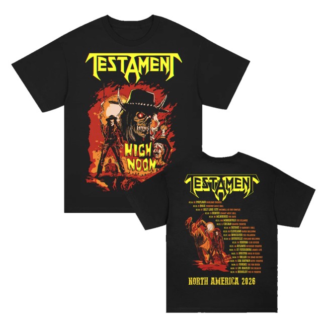 Testament Merch Store High Noon Spring 2026 Tour Shirt (Black) 2 Testament Merch Store High Noon Spring 2026 Tour Shirt (Black)