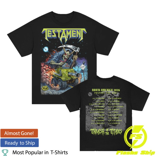 Testament Merch Store Hot Wheels Spring 2026 Tour Shirt (Black) 2 Testament Merch Store Hot Wheels Spring 2026 Tour Shirt (Black)