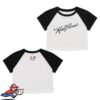 The Roots Picnic Merch Store Rp In Script Black And White Crop Top