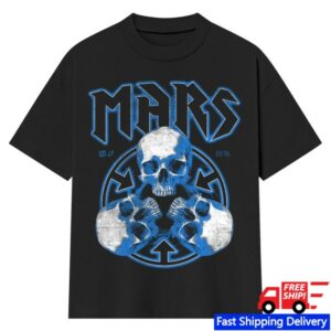 Thirty Seconds To Mars Store Merch European Tour 2027 Blue Skulls Tee