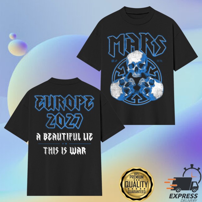 Thirty Seconds To Mars Store Merch European Tour 2027 Blue Skulls Tee 4 Thirty Seconds To Mars Store Merch European Tour 2027 Blue Skulls Tee
