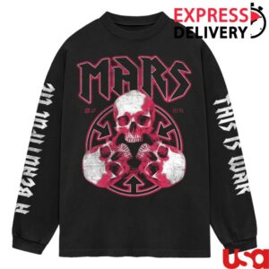 Thirty Seconds To Mars Store Merch European Tour 2027 Red Skulls Long Sleeve Tee