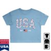 Tpusa Merch Shop Store Floral Usa Crop Tee
