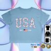 Tpusa Merch Store Floral Usa Women's Crop Tee