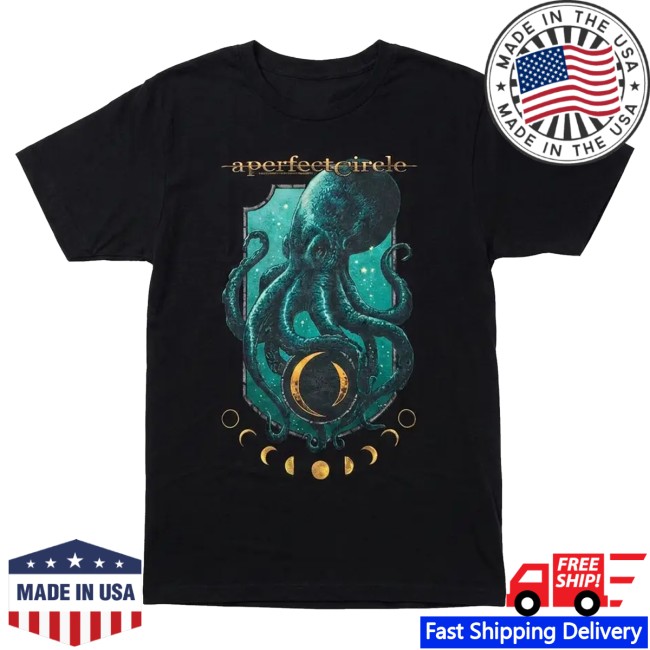 Twisted Thread Merch Store A Perfect Circle Octo Moon Black T-Shirt