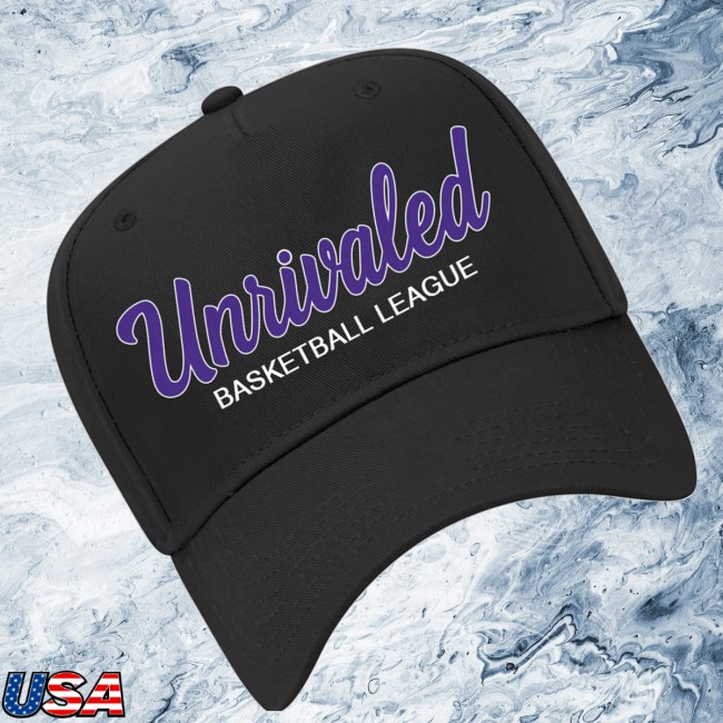 Unrivaled Basketball Store Merch Unrivaled Black Purple Wordmark Hat
