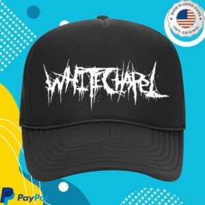 Whitechapel Store Merch Classic Logo Black Trucker Hat